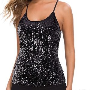 Grace Karin Sequin Tops Cami Small